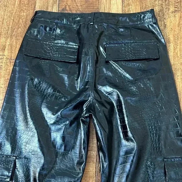 Jennifer Le Black Faux Leather Joggers S - Picture 11 of 11